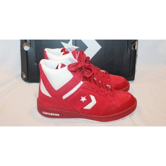 Converse Weapon Mid Red White Sneakers Men\'s 9.5 Women 11 Retro Basketball